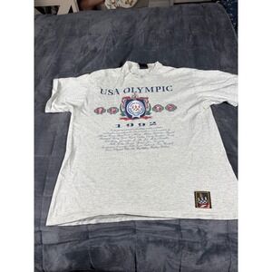 Vintage 1992 USA Olympic Nutmeg Mills T-Shirt Gray Mens XL Barcelona Games